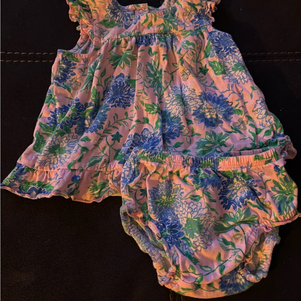 Lilly Pulitzer Pink and Blue Floral Kids Set